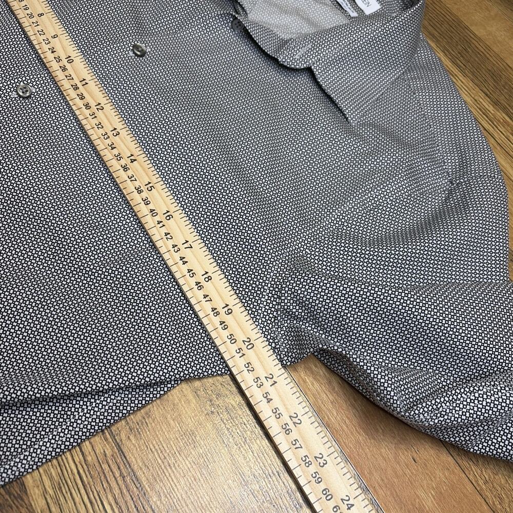 CK Calvin Klein Extreme Slim Fit Non Iron Black And White Pattern Dress Shirt - Picture 6 of 6